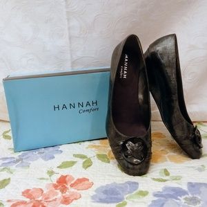 Hannah Comfort Pewter Wedges